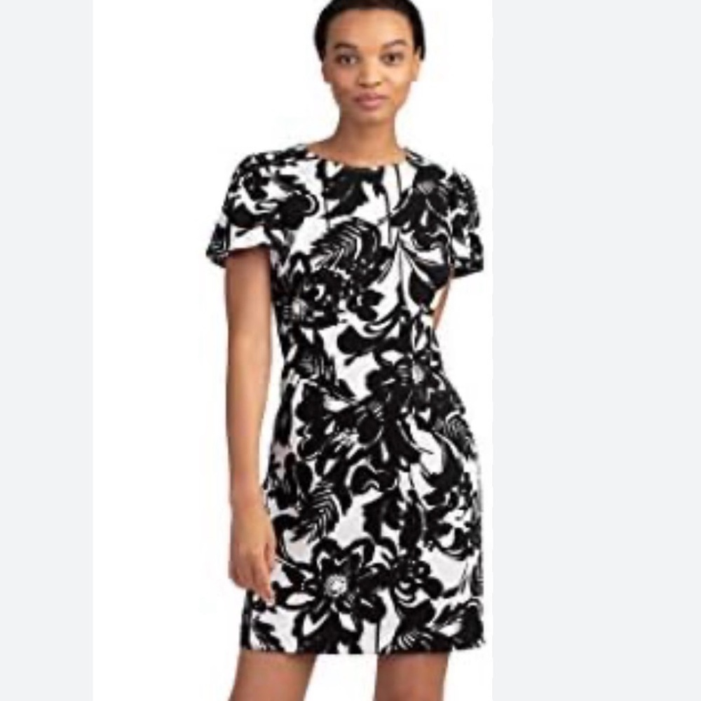 Trina Turk Black and White Floral Mini Dress